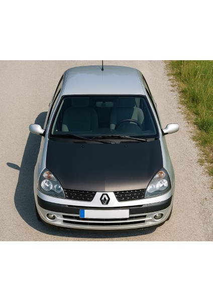 Renault Clio 2 (2002-2008) Tam Kaput Maskesi – Mat Siyah Suni Deri | Şık ve Koruyucu Tasarım fiyatları