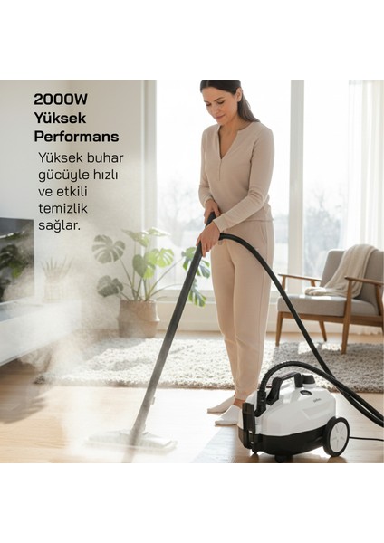 2000W 5 Bar Yüksek Basınçlı 2 Litre 15 Başlıklı 110°C Profesyonel Buharlı Temizleyici SSC-6428 modelleri