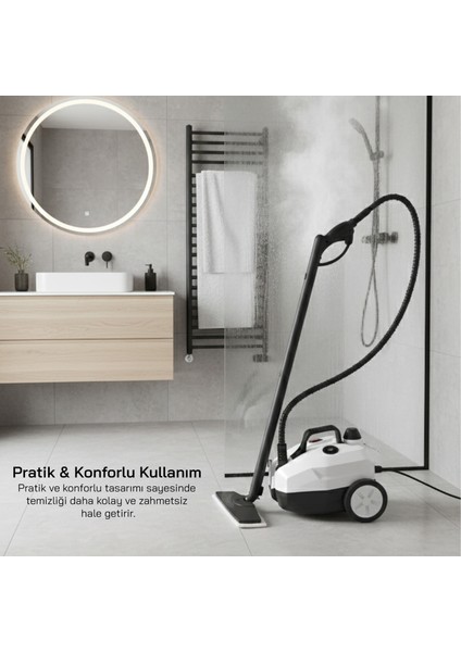 2000W 5 Bar Yüksek Basınçlı 2 Litre 15 Başlıklı 110°C Profesyonel Buharlı Temizleyici SSC-6428