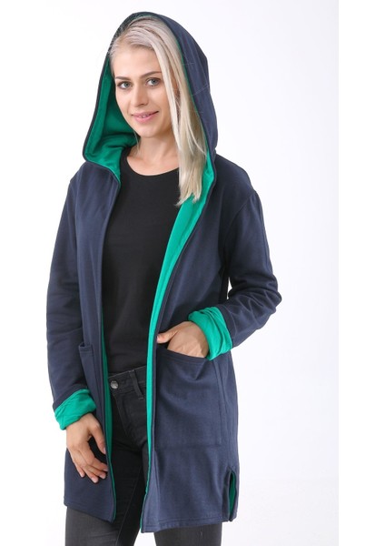 Günlük Renkli Kapüşonlu Spor Kadın Ceket modelleri