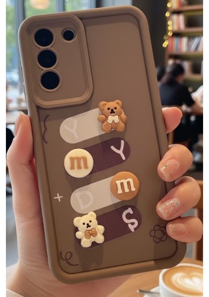 Samsung Galaxy S20FE Uyumlu Kılıf Kahverengi Renk Ayıcık Figürlü 3D Kamera Korumalı Darbe Emici Yumuşak Silikon Kapak modelleri