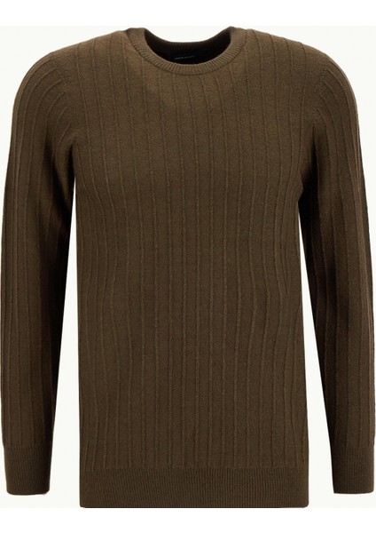 Bisiklet Yaka Standart Haki Erkek Kazak ACE049261479_HAK