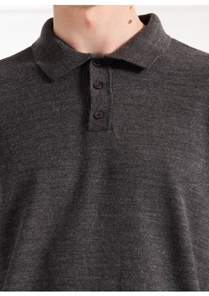 Polo Yaka Basic Düz Antrasit Erkek Kazak MML5WM-KZK9528 fırsatları
