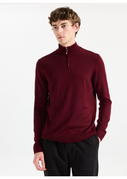 Bato Yaka Basic Düz Bordo Erkek Kazak MML5WM-KZK9530