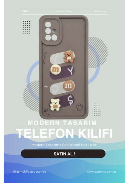 Samsung Galaxy A71 4g Uyumlu Kılıf Kahverengi Renk Ayıcık Figürlü 3D Kamera Korumalı Darbe Emici Yumuşak Silikon Kapak indirimleri