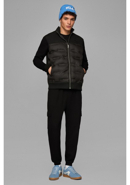 Mathıas Siyah Fermuarlı ve Cepli Scuba Kumaş Standard Fit Erkek Yelek