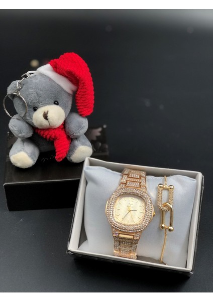 Yılbaşı Temalı Taşlı Anahtarlık ve Bileklik Seti