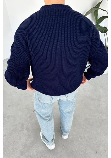 Erkek Bol Kesim Fitilli Dokulu Triko Kazak modelleri