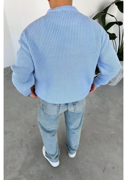 Erkek Bol Kesim Fitilli Dokulu Triko Kazak modelleri