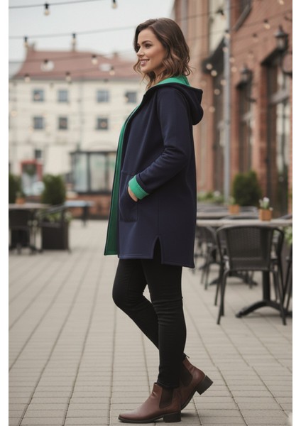 Günlük Renkli Kapüşonlu Spor Kadın Ceket modelleri