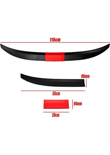 Evrensel Araba Spoyleri, Ayarlanabilir Arka Gövde Spoyleri Dudak Çatı Kuyruk Kanat Aksesuarları, Siyah+Kırmızı (Yurt Dışından) fırsatları