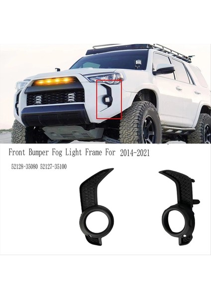 Ön Tampon Sis Lambası Çerçeve Gün Işığı Toyota 4runner Için Sis Geçirmez Lamba Kapağı 2014-2021 52128-35080 52127-35100 (Yurt Dışından)