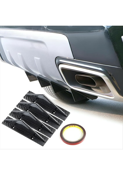 Araba Arka Alt Tampon Kanadı Dudak Difüzör, Anti-Crash Spoiler Köpekbalığı Yüzgeç Koruyucusu, Arka Tampon Ayırıcı Dudak Kanadı, Kavisli 4pcs (Yurt Dışından) modelleri