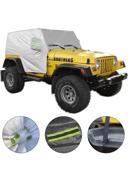 Sunshield Cover, Jeep Wrangler Için Tj 1997-2006 Kar Yağmur Kapağı Hava Durumu Geçirmez Araba Kapağı Gövde Toz Geçirmez Uv Koruyucu (Yurt Dışından) fırsatları
