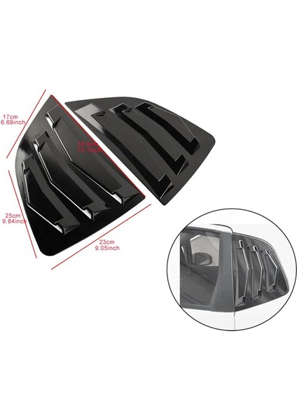 Honda Fit Jazz 2014-2019 Için Siyah Arka Yan Havalandırma Çeyrek Pencere Kanjör Kapağı Kapağı (Yurt Dışından) modelleri