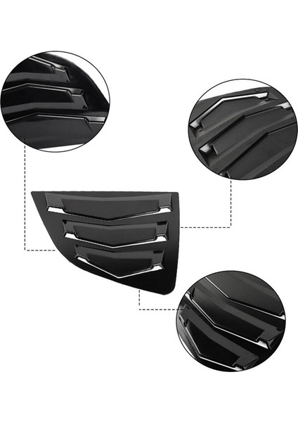 Honda Fit Jazz 2014-2019 Için Siyah Arka Yan Havalandırma Çeyrek Pencere Kanjör Kapağı Kapağı (Yurt Dışından) fırsatları