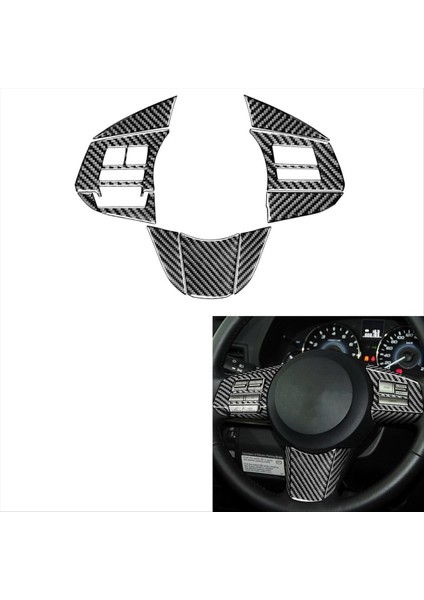 Subaru Için Karbon Fiber Legacy Outback 2010-2014 Direksiyon Simidi Düğmesi Panel Kapak Döşeme Çıkartma Aksesuarları Lhd, B (Yurt Dışından) modelleri