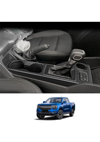 Araba Karbon Fiber Merkez Konsolu Su Kupası Tutucu Dekorasyon Kapağı Ford Ranger 2023+ (Yurt Dışından) modelleri