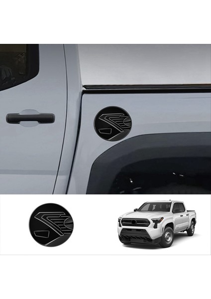 Toyota Tacoma Için Araç Yakıt Depik Yağ Kapalı Trım 2024 Gaz Kapağı Döşeme Etiketleri Araç Dış Aksesuarlar Parlak Siyah (Yurt Dışından) fırsatları