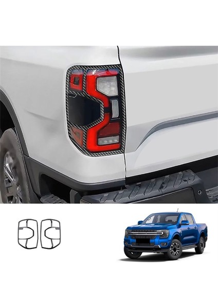 Araba Karbon Fiber Çizgiler Stil Arka Sis Lamba Lambası Çerçevesi Ford Ranger 2023+ Araba Aksesuarları Için (Yurt Dışından) fırsatları