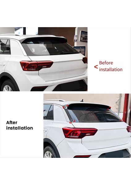 Araba Arka Pamuk Yan Spoiler Canards Vw T-Roc 2017-2024 Arka Ön Cam Yan Kanat Trim Sticker, A Için (Yurt Dışından) fırsatları