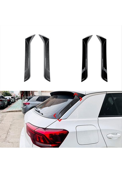 Araba Arka Pamuk Yan Spoiler Canards Vw T-Roc 2017-2024 Arka Ön Cam Yan Kanat Trim Sticker, A Için (Yurt Dışından) indirimleri