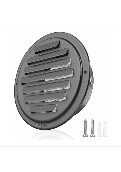 4inch 304 Paslanmaz Çelik Hava Delikleri, Panjurlu Izgara Kapağı Havalandırma Kaputu Düz Kanallı Havalandırma Hava Havalandırma Duvar Hava Çıkışı (Yurt Dışından)