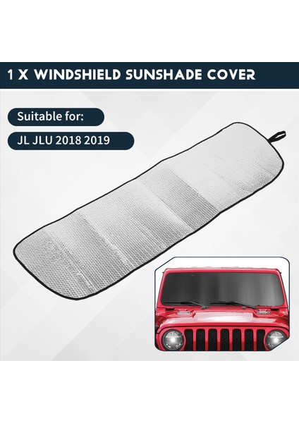 Ön Cam Güneşlik Kapağı, Jeep Wrangler Için Jl Jlu 2018 2019 Alüminyum Folyo Güneş Vizörü Mat Anti Uv Işın Heat Kalkanı (Yurt Dışından) fırsatları
