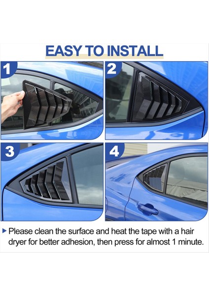 Subaru Wrx 2022 2023 2024 Arka Yan Pencere Kançuklu Kartılar Hava Havalandırma Kepçe Tonları Kapak (Yurt Dışından) modelleri