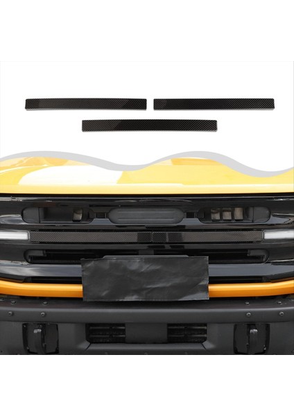 Ön Merkez Izgara Ekleme Kapağı Kaplama Ford Bronco Orta Izgara Ekleme Kapak Şeritleri Aksesuarları Karbon Fiber Rengi (Yurt Dışından) indirimleri