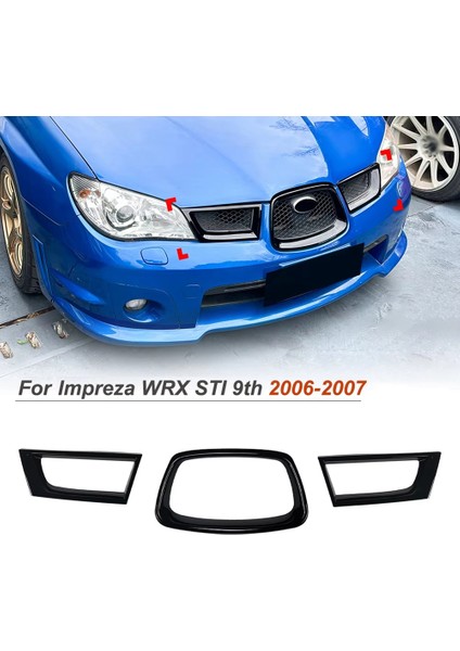 Subaru Impreza Wrx Için Stı 9. 2006-2007 Araba Ön Orta Izgara Grille Kapak Trim Sticker Aksesuarları Siyah (Yurt Dışından) fırsatları