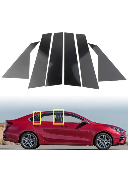Araba Sütun Destekleri Kapı Pencere Trim Kalıpları Kia Forte Için Kırılma Anti Stickers K3 2019-2022 Aksesuarlar Parlak Siyah (Yurt Dışından) fiyatları