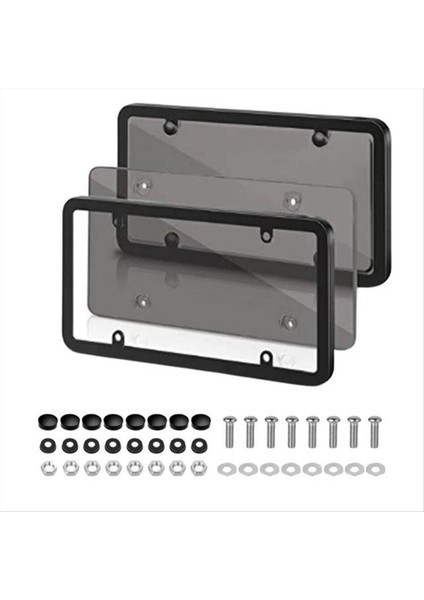 Kırılmaz Plaka Kabarcık Kapağı, 4 Delikli Evrensel Aksesuar Abd Plaka Tutucu Gri (Yurt Dışından)