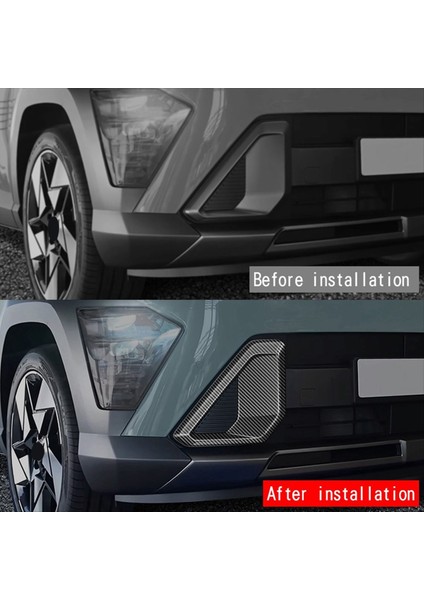 Araba Ön Sis Lambası Işık Kapağı Trim Hyundai Kona 2024+ Araba Trim Aksesuarları Karbon Fiber Desen (Yurt Dışından) indirimleri