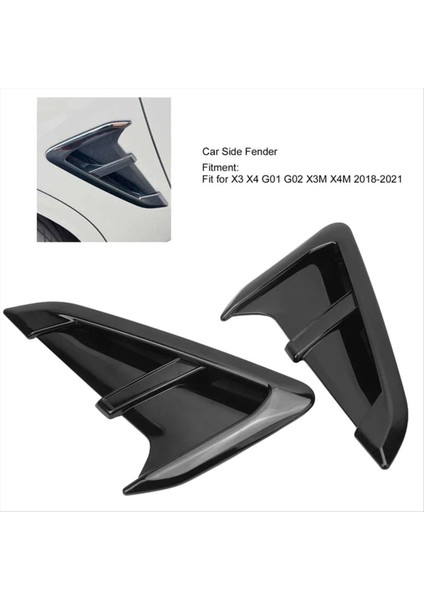 2pcs Araba Tarafı Çamurluk Hava Delikleri Izgara Trim Bmw Için Uygun Uyum X3 X4 G01 G02 X3M X4M 2018 2019 2020 2021 (Yurt Dışından) modelleri