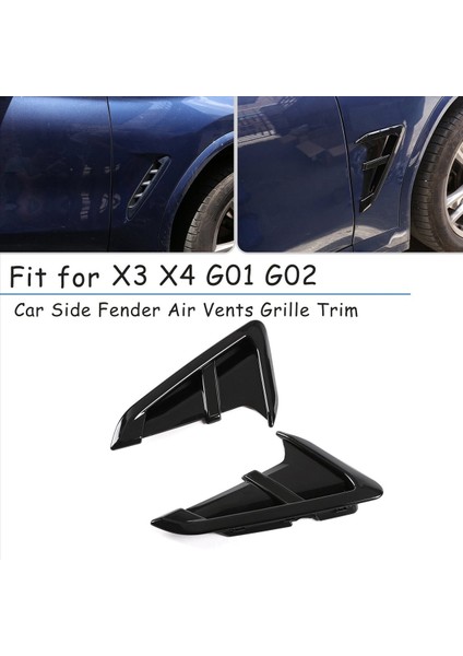 2pcs Araba Tarafı Çamurluk Hava Delikleri Izgara Trim Bmw Için Uygun Uyum X3 X4 G01 G02 X3M X4M 2018 2019 2020 2021 (Yurt Dışından) fırsatları