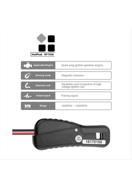 BT-705A Otomotiv Sinyal Pick-Up, Endüktif Motor 300-1200 Rpm Kelepçe Kurşun, Dijital Multimetre Için Pikap Kurşun Aksesuar (Yurt Dışından) fırsatları