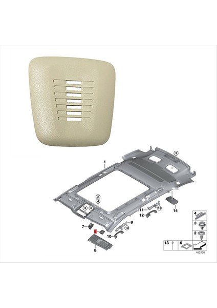 Araba Iç Çatı Mikrofon Dekoratif Kapak 5148047526 51447396683 Tüm Bmw Modelleri Çatı Trim Kabuğu Bej (Yurt Dışından) modelleri