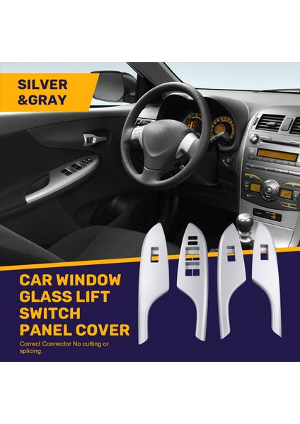 Toyota Corolla 2007-2013 Lhd Için Araba Penceresi Cam Asansör Anahtarı Paneli Kapak Kaplama Kapısı Kol Dayama Paneli (Yurt Dışından) fırsatları