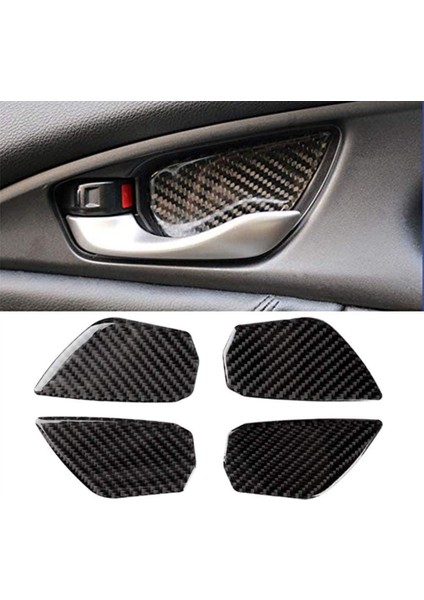 Honda Civic 10. Gen 2020 2019 2018 2017 2016 Için Araba Karbon Fiber Kapı Bileği Kaplama Iç Kapı Kolu Dekorasyon Kapağı (Yurt Dışından) indirimleri