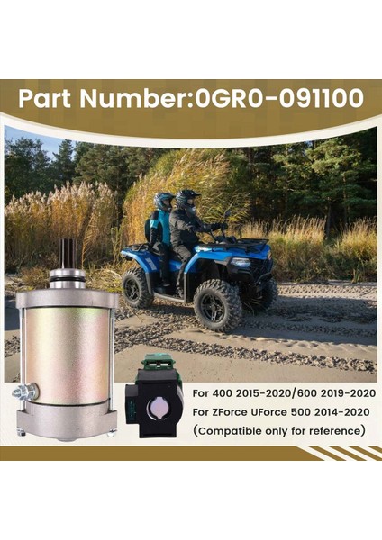 Cfmoto Cforce 400 Rölesi ile Başlangıç ​​motoru, Cforce Zforce Uforce 500, Cforce 600, 0GR0-091100 (Yurt Dışından) indirimleri