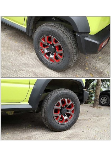 Suzuki Jimny Için 2019 2020 2021 2022 Tekerlek Hub Hub Lastik Jant Dekorasyon Kapağı Trim Sticker Çıkartma Dış Aksesuarları, Kırmızı (Yurt Dışından) fırsatları