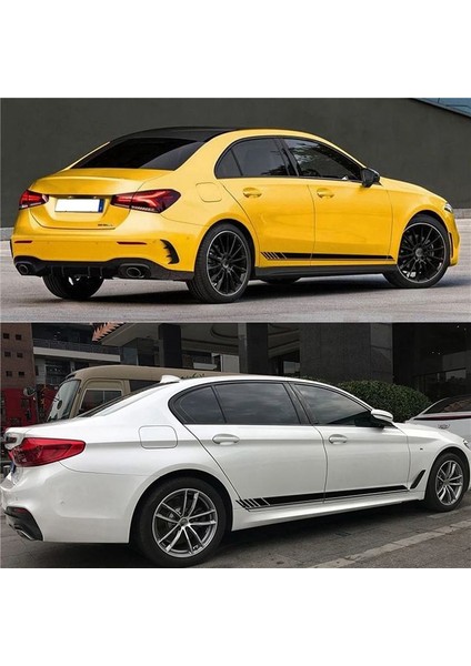 Vinil Vücut Çıkartmaları Spor Yarışı Uzun Amg Universal Dıy Stil Araç Çıkartmaları 2 Pcs 220X14CM Için Şerit (Yurt Dışından) modelleri