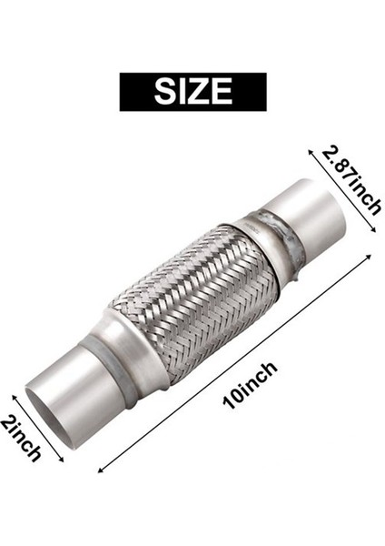 2 Adet Egzoz Esnek Boru Paslanmaz Çelik Çift Örgü 2 x 6 Inç Uçlu Uçlu 10 Inç Uzunluğunda (Yurt Dışından) modelleri