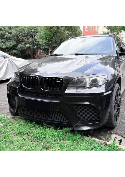 Araba Far Lamba Kaşları Bmw Için Kapak Kaplama X6 E71 2008-2014 Araç Far Göz Kapakları Kapaklar Karbon Fiber Desen (Yurt Dışından) fırsatları