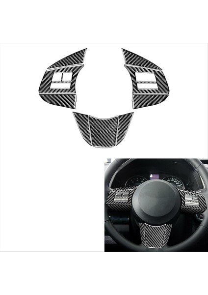 Subaru Için Karbon Fiber Legacy Outback 2010-2014 Direksiyon Simidi Düğmesi Panel Kapak Döşeme Çıkartma Aksesuarları Lhd, A (Yurt Dışından) indirimleri