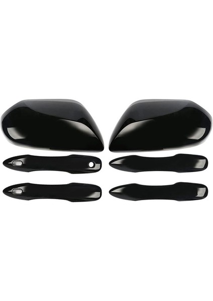 Yan Kapı Aynası Kapakları + Kapı Kolu Kapakları Toyota Camry 2018 2018 2019 2020 2021 2022 2023 Aksesuarları (Siyah) (Yurt Dışından)