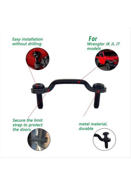 Wrangler Jk Jl Sabit Limit Kayışı Için Kapı Sınır Kayışı Ayak Adam Döngüleri (Yurt Dışından) modelleri