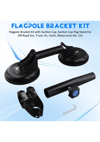 Emme Fincanı ile Bayrak Direği Braketi Kiti, Vantuz Bayrağı Off-Road Suv, Kamyon, Rv, Yat, Motosiklet Atv, Utv (Yurt Dışından) fırsatları
