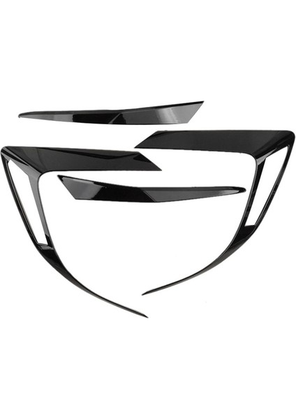 4pcs/set Parlak Siyah Kuyruk Arka Işık Kapağı Kaplama Karın (Yurt Dışından)